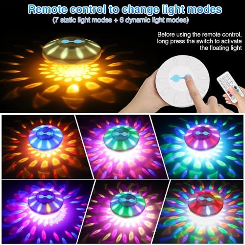 BOXPSII Floating Pool Lights 2 Pack, for Inground Pool, Above Ground Pools - Image 2