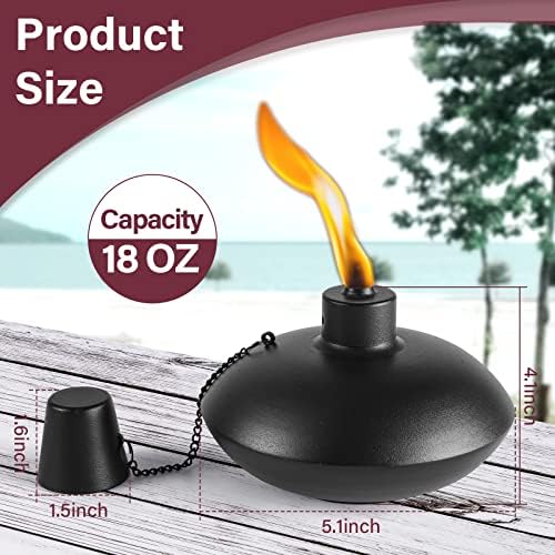 ZSZMFH 6 Pack Metal Table Top Torches,18 oz Citronella Torches for Outside - Image 3