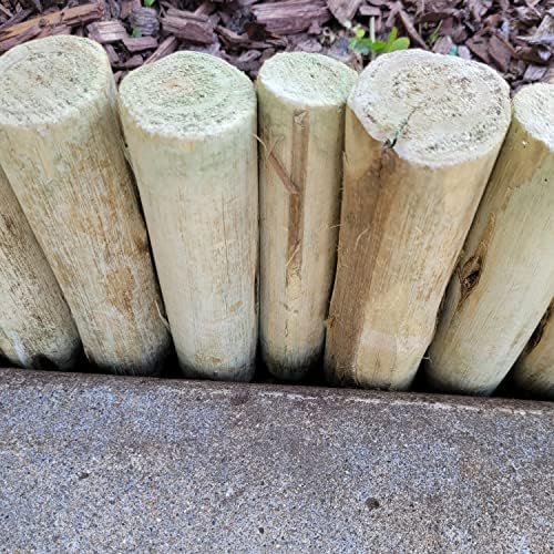 Forever Bamboo Natural Eucalyptus Wood Solid Log for Landscaping Edging Lawn Garden Fence Borders 72 in L x 6 in H x 1.25 in D - Image 7