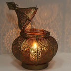 Yille Oriental Metal Lantern Anida Gold 30 cm Moroccan Lantern Garden Lantern Hanging Standing Beautiful Table Lantern for Wedding, Party, Decoration - Image 3