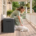 JUMMICO 31 Gallon Resin Deck Box Waterproof Outdoor Storage Boxes - Image 7