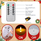 Retisee 3 Pcs 6/8/12" Christmas Flameless LED Candles Decorations for Home - Image 4