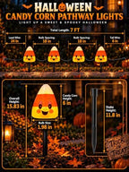 Abeja 7FT Halloween Candy Corn Pathway Lights, 4 LED Outdoor Yard Stakes - Image 2