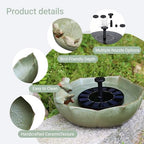 10.1" Solar Powered Bubbler Fountain Bird Bath Bowl for Outdoors - Image 4