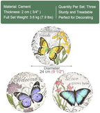 Kunovo 3pcs Garden Décor Stepping Stone, Dimensional Round Walkway Path Stones with Butterflies, Animals or Birds Print, Fun Cute Yard Lawn Step Stone (Size : Butterflies), 58741 - Image 4