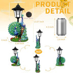 Solar Peacock Decor Outdoor, Garden Statue with Lantern - Image 3