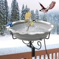 100W Heated Bird Baths for Outdoors, Heated Birdbath Outside Winter, Gray by Webuys