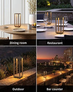 PUSU Cordless Waterproof Table Lamps Set of 2, Brown LED Outdoor Desk Lamp - Image 6