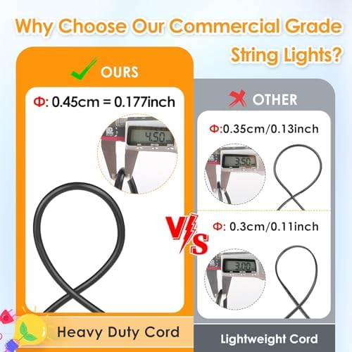 Mlambert 3 Colors 48FT LED Solar String Lights with Remote, 3 Modes, Black - Image 3