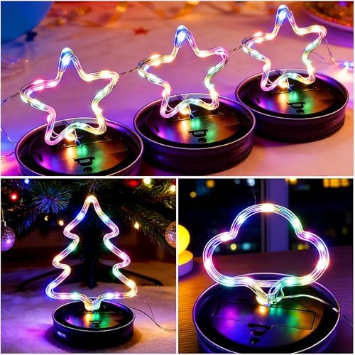 VOOKRY 12 Pack Solar Mason Jar Lights, 30 LED Mason Jar Lids Waterproof Firefly Fairy String Lights with 12 Hangers(No Jars), for Outdoor Patio Garden Yard Lawn Party Wedding Decoration - Multicolor - Image 7