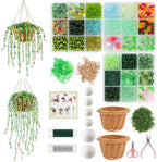 Lurui Beaded Plant Kit - DIY Glass Bead Plant Making Kits for Adults - Succulent Flower Suncatcher Garden Craft Starter Set with Green Crystal Seed Beads by Lurui