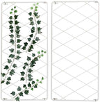 MyGift Wall Garden Trellis, White Metal Lattice Panels Set of 2 - Image 2