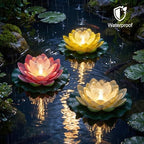 pearlstar Waterproof Floating Lotus Light - Solar Pond for Swimming Pool,Spa, Patio, Wedding Party, Christmas Decorations (3Pcs Lotus,Multicolor) - Image 2