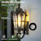 Dawn to Dusk Sensor Outdoor Wall Light Fixtures Waterproof Porch Lights Anti-Rust Matte Black Sconce Lights Outdoor Wall Lantern for Patio Front Door Garage House -2 Pack - Image 4