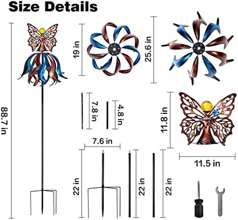 Kircust Extra-Large Tulip Solar Wind Spinner for Outdoor - Image 2