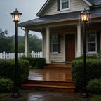 2 Pack Outdoor Solar Lamp Post Light, Adjustable Height 34.5-60.8 in, Black - Image 5