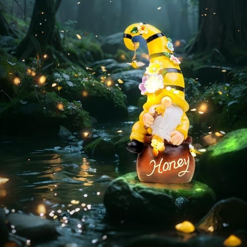 twinbling 13" Garden Solar Spring Gnomes Statues Outdoor - Image 5