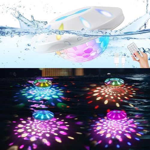BOXPSII Floating Pool Lights 4 Pack, for Inground Pool, Above Ground Pools by BOXPSII