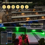 8-Pack Smart Hardscape Lighting, Retaining Wall Lights, 1.5W 7 Inch, IP65 Waterproof Step Light, 12V Low Voltage AC/DC, Soft White 2700K, Compatible with Alexa & Google Assistant - Image 2