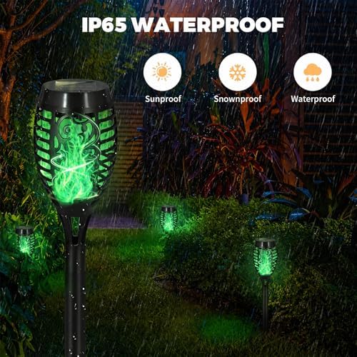 8 Pack Solar Pathway Lights Outdoor, Solar Torches Lights Halloween Decor - Image 3
