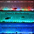 LED Aquarium Light, 2 Pack 15 inches Fish Tank Light RGB Color Underwater Light Submersible Crystal Glass Lights, 42 LED Beads, Brightness Adjustable Memory Function, LED Light bar Stick - Image 7