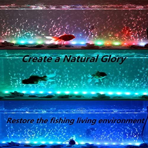 LED Aquarium Light, 2 Pack 15 inches Fish Tank Light RGB Color Underwater Light Submersible Crystal Glass Lights, 42 LED Beads, Brightness Adjustable Memory Function, LED Light bar Stick - Image 7
