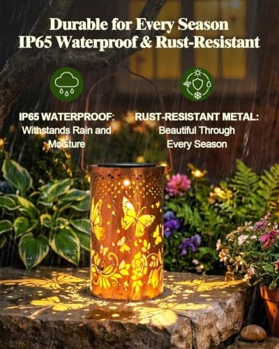 DIBIEECN Birthday Gifts for Women, Solar Lanterns, Butterfly, 4 Pack - Image 5