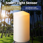 10" x 4" Large Waterproof Outdoor Solar Flameless LED Candles - 2 Pack - Image 2