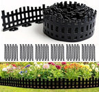 Garden Edging 33FT, 4.7IN Tall Black Landscape Edging Border with 60 Stakes, Flexible Plastic Lawn Edging for Yard, Flower Beds,Tree Rings, Walkways & Garden Borders（Picket-Black by LOLEDE