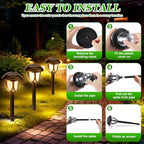 Tuanse 20 Pcs Solar Outdoor Garden Pathway LED Lights Bulk, Warm Light - Image 3