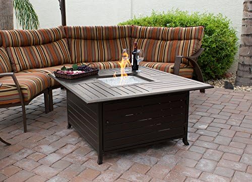 Hiland F-1108-FPT 42,000 BTU Aluminum Propane Fire Pit Inlaid, Large, Bronze - Image 3