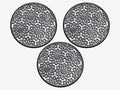 A1 Home Collections Rubber Multi Functional-Garden Stepping Stone Mat Round, Natural Rubber Heavy-Duty Beautiful Hand Finished Design 14"X14" Set of 3, Paisley Black by A1HomeCollectionsLLC