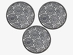 A1 Home Collections Rubber Multi Functional-Garden Stepping Stone Mat Round, Natural Rubber Heavy-Duty Beautiful Hand Finished Design 14"X14" Set of 3, Paisley Black by A1HomeCollectionsLLC