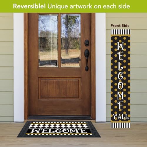 Briarwood Lane Everyday Double Sided Reversible Pine Porch Leaner 47x9.5 Checkerboard Porch Leaner - Image 3