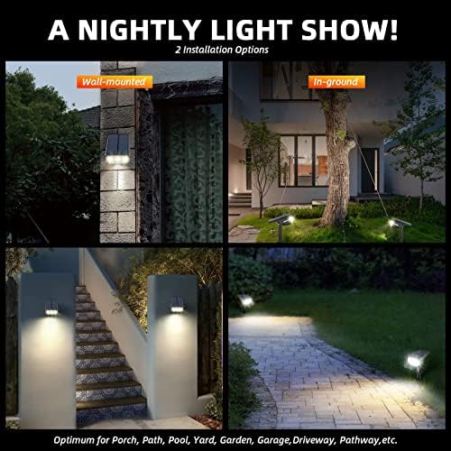 LEREKAM Solar Spot Lights Outdoor,40 LEDs Solar Outdoor Waterproof Landscape Lights with 3 Light Modes, Solar Powered Garden Yard Wall Lights Auto On,Off for Patio 8 Pack - Image 3
