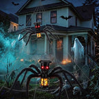 Jnaurb 2 Pack Halloween Skull Solar Lights Outdoor with Spider Leg, Fexible - Image 2