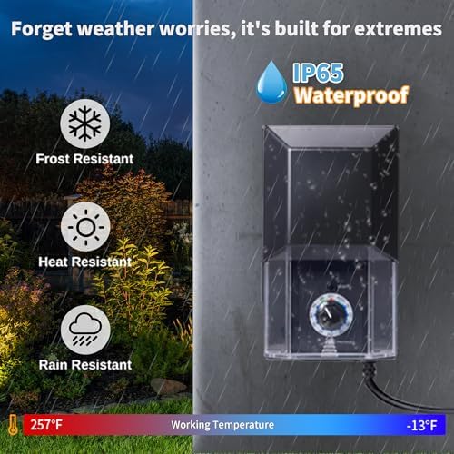 Gardenreet 200W Low Voltage Landscape Transformer with Timer and Photocell Light Sensor, 120V AC to 12V DC Power Supply, Weatherproof Outdoor Lighting for LED Spotlight, Pathway Light, ETL Listed - Image 3