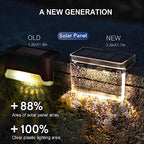 Qualdout Solar Deck Lights 8 Pack, IP65 Waterproof Solar Step Lights Outdoor, Warm White Solar Fence Lights with Crystal Acrylic Lens, Dusk to Dawn LED Lights for Stairs, Railing, Patio, Pool, Yard - Image 4