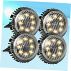 VILLCASE 4 Pack LED Solar Disk Ground Lights for Outdoor Garden Pathways - Image 5