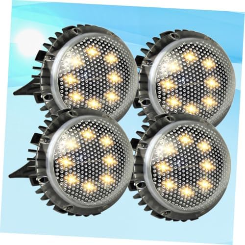 VILLCASE 4 Pack LED Solar Disk Ground Lights for Outdoor Garden Pathways - Image 5