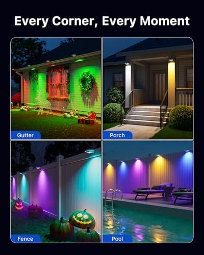 FALOVE 8 Pack Color Changing Solar Gutter Lights Outdoor Decor Waterproof - Image 5