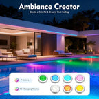 11.8Inch LED Pool Light, 12V 54W RGB Color Change Led Pool Light, 7 Colors 12 Modes Dynamic Changing Modes Underwater Pond Light, Submersible Led Light with Remote for Pool Wall - Image 3