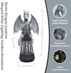 Outdoor Solar Dragon Statue Tree Hugger with Solar Lantern Garden Decor, Dragon Garden Statues Outdoor Patio,Tree, Fence Decoration, Dragon Outdoor Statues with LED Light, Gifts for Women (Stone) - Image 4