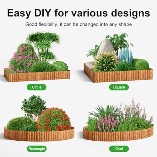 Land Guard Corrugated Garden Edging Border, 12" x 50' Landscape Paver Edging, Tall Landscape Edging, Fence for Garden, Flower Bed, Lawn and Landscape Edging (Rusty) - Image 6