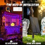 Flacchi Solar Flame String Lights - 42ft 15 LED Lights Outdoor Solar String Lights for Garden Patio Halloween Decoration (Purple, 42ft) - Image 2