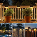 Otdair Solar Deck Lights - 16 Waterproof LED Step Lights for Deck, Stairs, Yard, Patio, and Pathway (Warm White), Black - Image 7