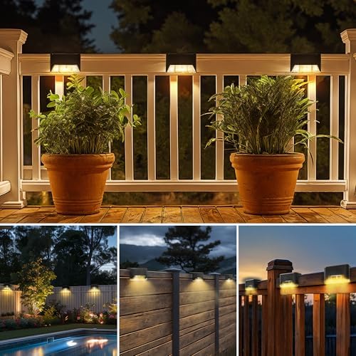 Otdair Solar Deck Lights - 16 Waterproof LED Step Lights for Deck, Stairs, Yard, Patio, and Pathway (Warm White), Black - Image 7