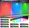 Solar Fence Lights Outdoor, 10 Pack Warm White/RGB Fence Solar Lights with 2 LED, IP65 Waterproof, Backyard Patio Decor for Deck, Wall, Railing, Pool, Stair by Etetale