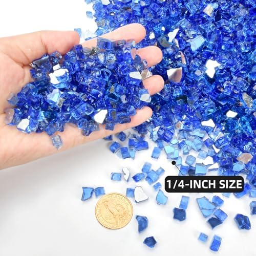 GasSaf 1/4 Inch Cobalt Blue Fire Glass Reflective Tempered Fireglass, 20 lb - Image 2