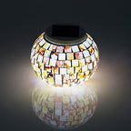 Waterproof Color Changing Table Lamp, Solar Powered Mosaic Glass Ball LED Garden Lawn Night Light Lamps, Party Lights for Home,Yard, Indoor,Outdoor Decoration Lights (Granite) by AMZSTAR